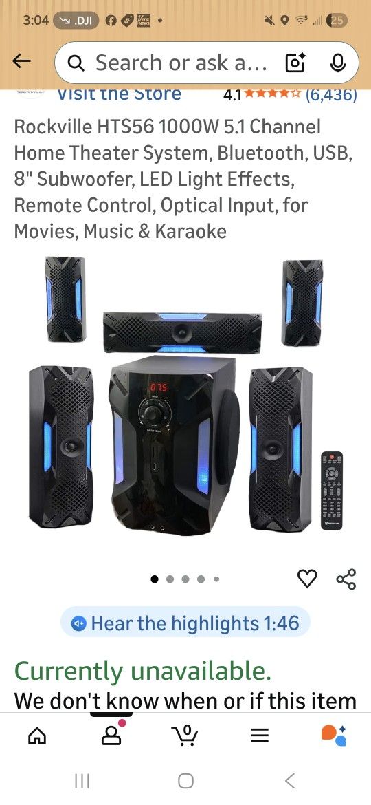 One thousand watt five speaker system