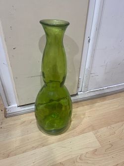 Green Glass Flower Base