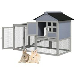 Wooden Rabbit Hutch with Run