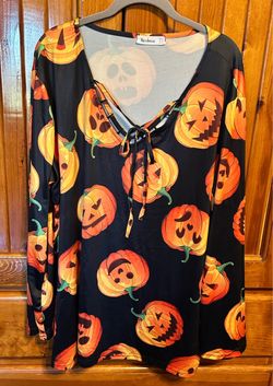 Size 20 Nextmia Halloween Pumpkin Print Top Plus Size