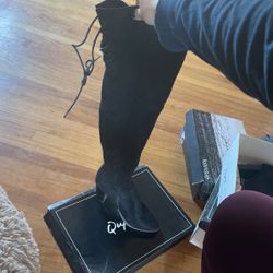 LIKE NEW Thigh High Black And Tan Boots