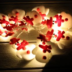 Christmas Lights Led Outdoor/Indoor Snowman 5.4 feet Long 10 Lights USB Powered