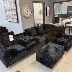 New Sectional With Storage Ottoman And Free Same Day Delivery 