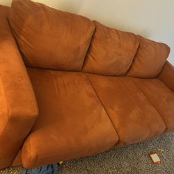 Orange couch bed