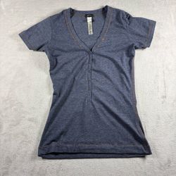 Diesel Henley Shirt Women’s XS Heather Navy Blue Lightweight Short Sleeve #10A