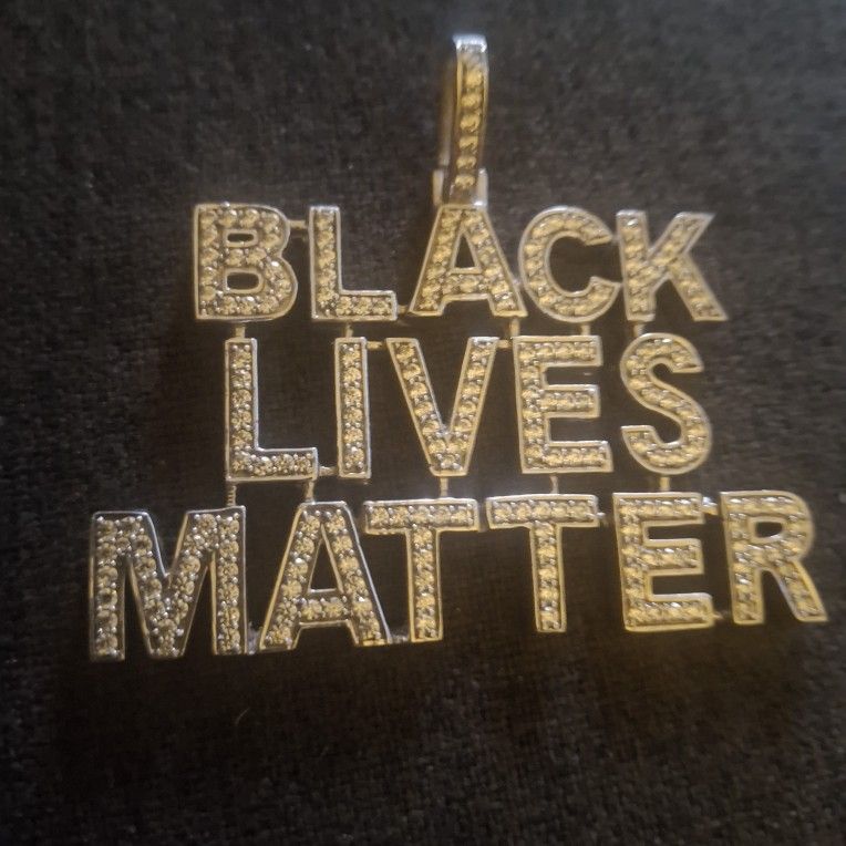 Silver With CZ Black Lives Matter Charm