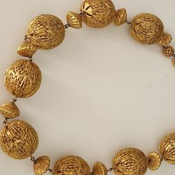 Very Flattering Gold Statement Necklace