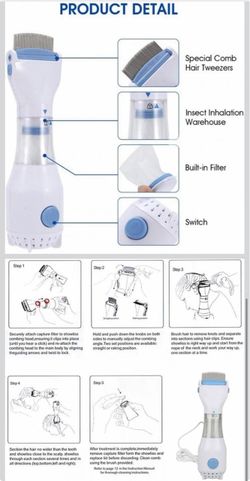 Pet grooming Electric Lice Vacuum Comb for Hair Treatment and Removal - Hair Cleaner