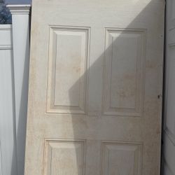 White Slab Vinyl Door