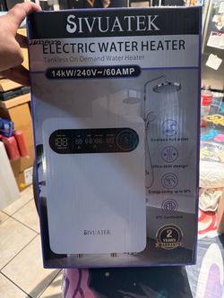 14kW Electric Tankless Water Heater 240V, Sink & Shower ETL Certified, 3s Instant Heating, 99.8% Thermal Efficiency, LED Shows Inlet/Outlet Temp, GPM