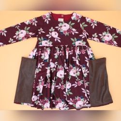 Fall-Ready Cotton Dress – 3T Bold Floral with Luxe Details