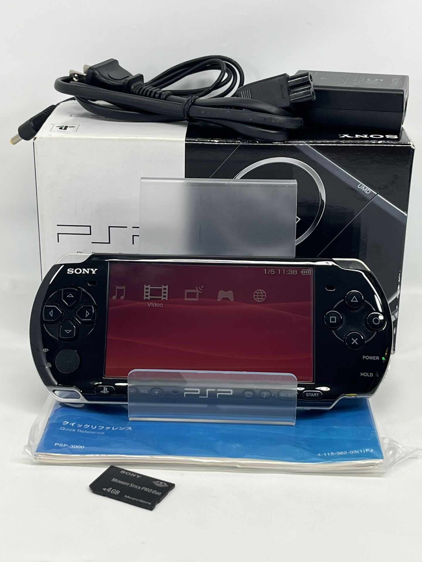 Sony PSP-3000 Piano Black Console In Box CIB Region Free