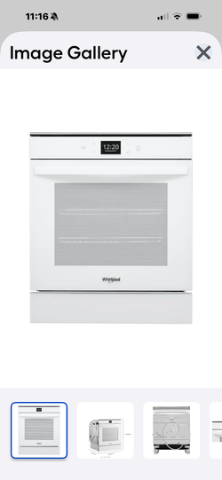 Whirlpool 24-in single electric wall oven single fan and self cleaning