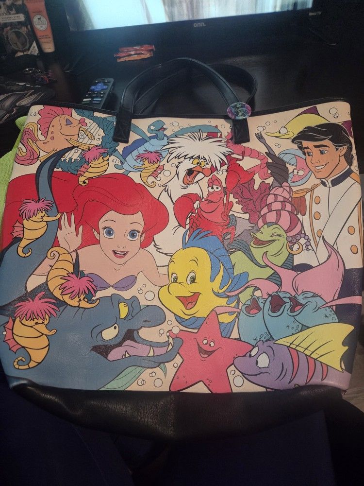 Large Lounge Fly Little Mermaid Tote Bag
