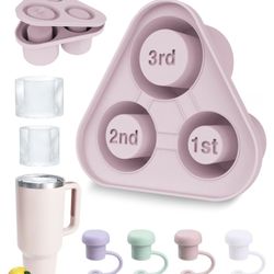 Tumbler Cup 3 Piece Tier Silicon Ice Mold  Purple 