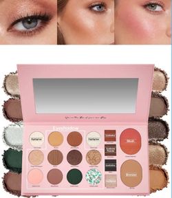 LUXAZA PRO 18 Colors All-in-One Makeup Palette with Eyeshadow Blush Bronzer Shimmer Eye Shadow