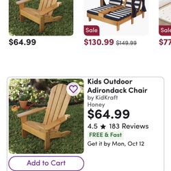 Two Kids Wood Adirondack Chairs