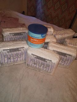 8 packs of #2 diapers and 1 can of formula