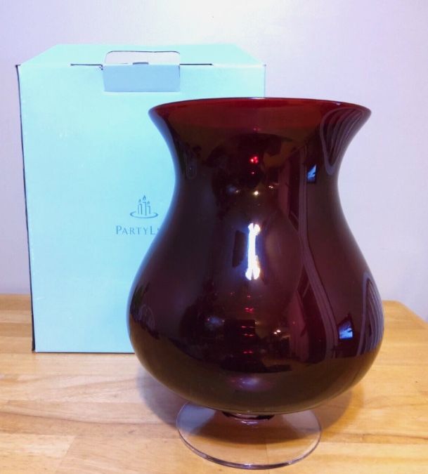 Vintage Partylite Ruby Red Hurricane 