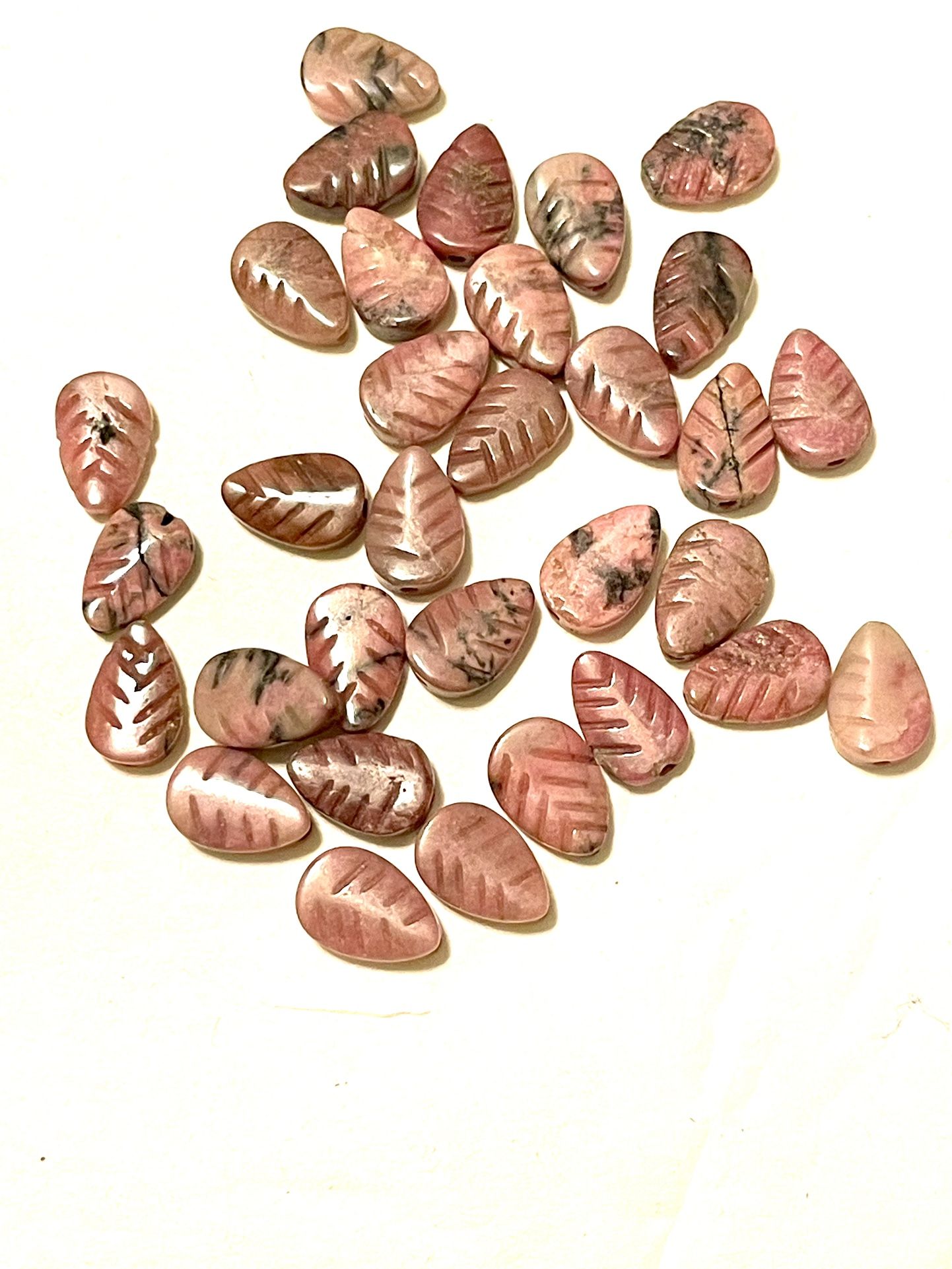 5 For $50!! Rhodochrosite Feather Beads