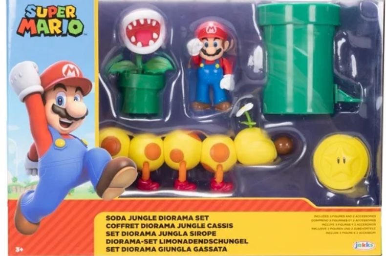 World of Nintendo Super Mario 2.5 inch Action Figure Playset Soda Jungle Diorama