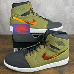 NEW Air Jordan 1 Retro High Nouveau Militia Green Size 12.5 819176-306 Men’s Shoes OG Rare