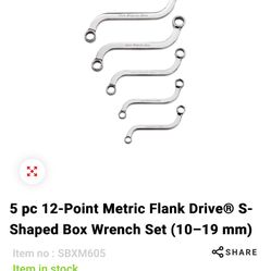 Snap On Metric S shape Box End Wrenches