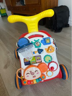 2-in-1 Toddler Push Walker & Activity Table – Lights, Sounds & Learning Toys