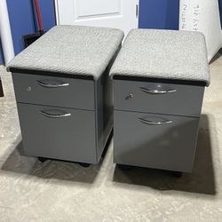 2 Steelcase Sm Filing Cabinets - Rolls W Wheels
