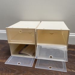 Shoe Stackable Plastic Storage Display Boxes