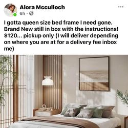 Queen size wood bed frame