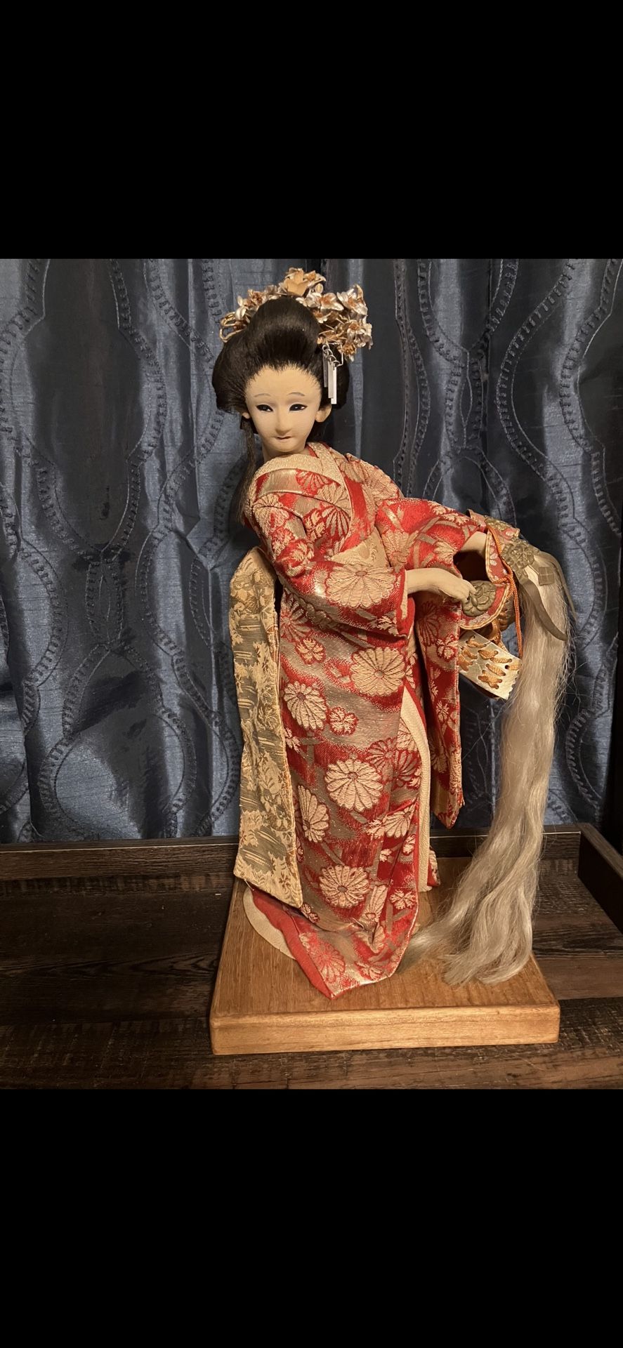 Traditional Red and Gold Japanese Nishi Doll