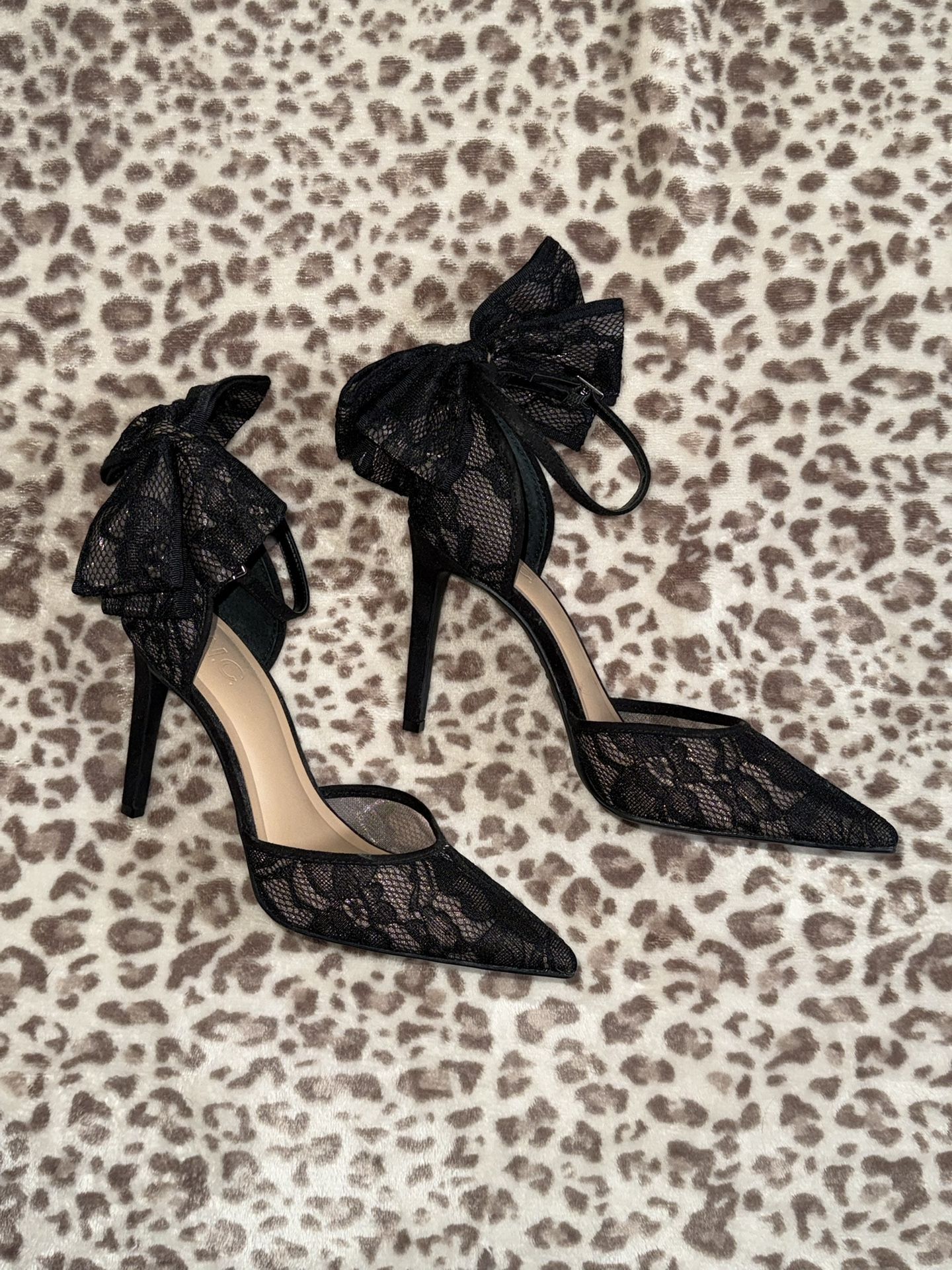 Elegant Black Lace Stiletto Heels