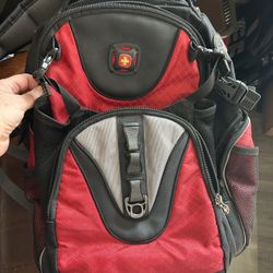 Swissgear MaxxumTech Travel Laptop Backpack Black Red Padded Bag