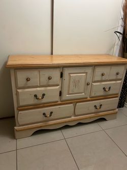 Wooden Dresser with Drawers and Cabinet