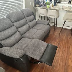 Must Sell OBO- Grey Recliner Couch , Beige Sectional Sofa