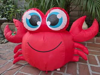 Christmas Inflamable Crab. Around 3 Feet Tall.