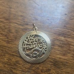 Happy Anniversary Pendant 14k Gold