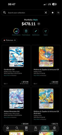 Pokemon card collection.