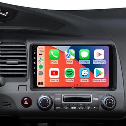 Car Stereo Radio Honda Civic 2006-2011, Wireless CarPlay Android Auto Bluetooth GPS, 9 Inch Touch Screen Head Units, Navigation, Reverse Backup Camera