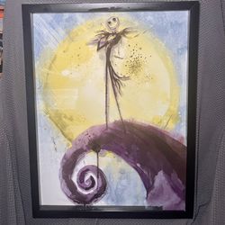 Nightmare before Christmas, Jack Skellington artwork framed