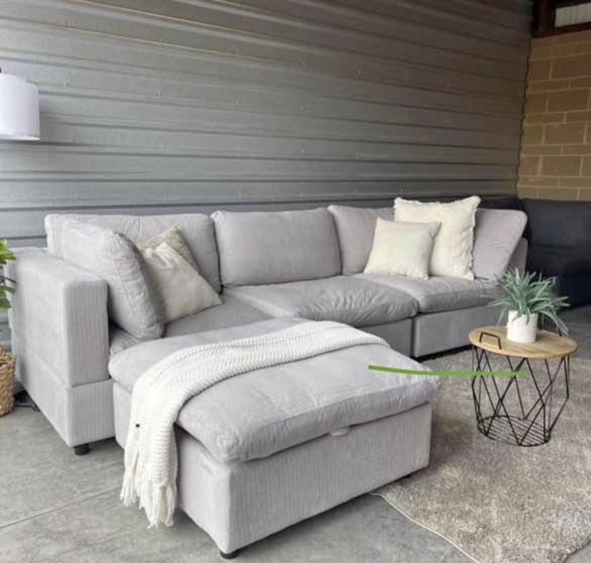 Light Gray Cloud Sectional (Delivery Available)