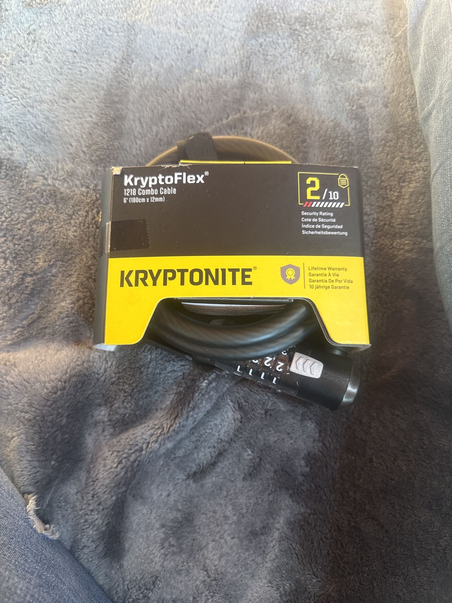 Kryptonite Kryptoflex 1218 Combo Cable Lock – Brand New (6ft) Lifetime Warranty
