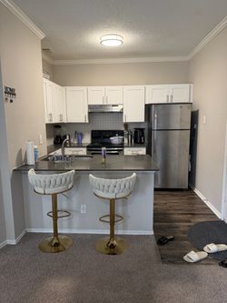 Set of 2 Modern Island Chairs – Like New, Only 2 Months Old!