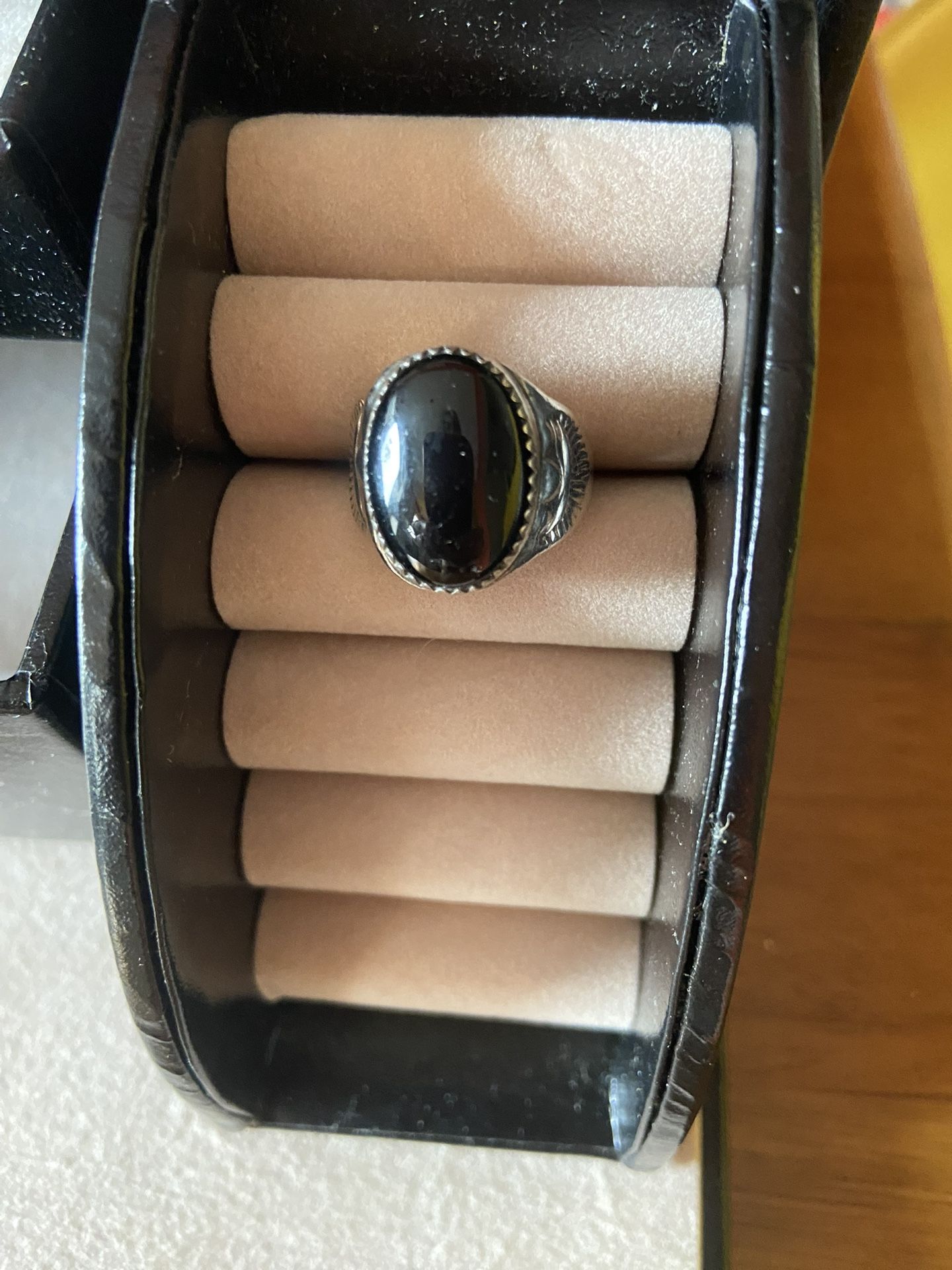 Silver Ring With Black Stone