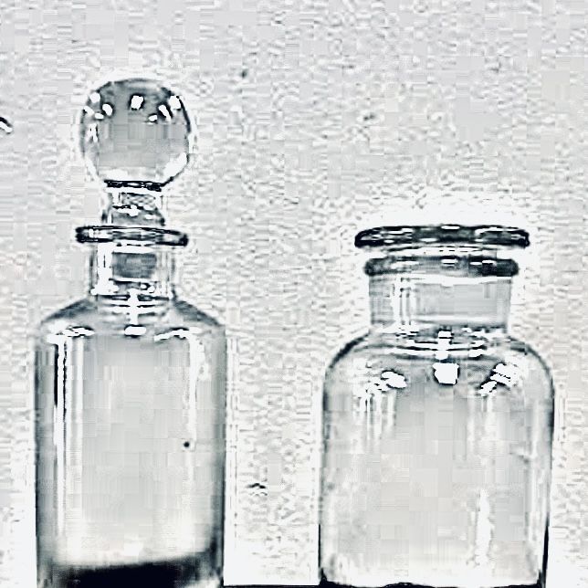 Vintage/antique Apothecary Glass Bottles With Glass Stoppers