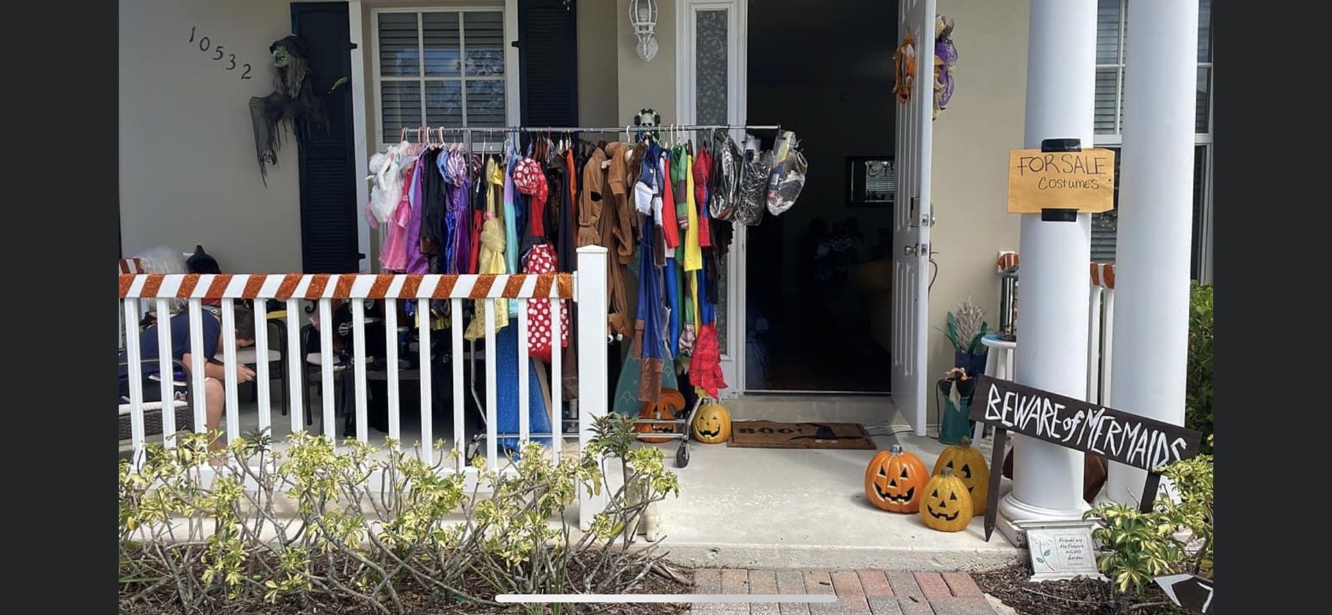 Halloween costume porch sale today
