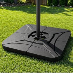 230 Lbs Cantilever Offset Patio Umbrella Base, 4 PCS Weighted Umbrella Base for Outdoor Patio with Fill Spouts for Water or Sand, Square Compact Stand