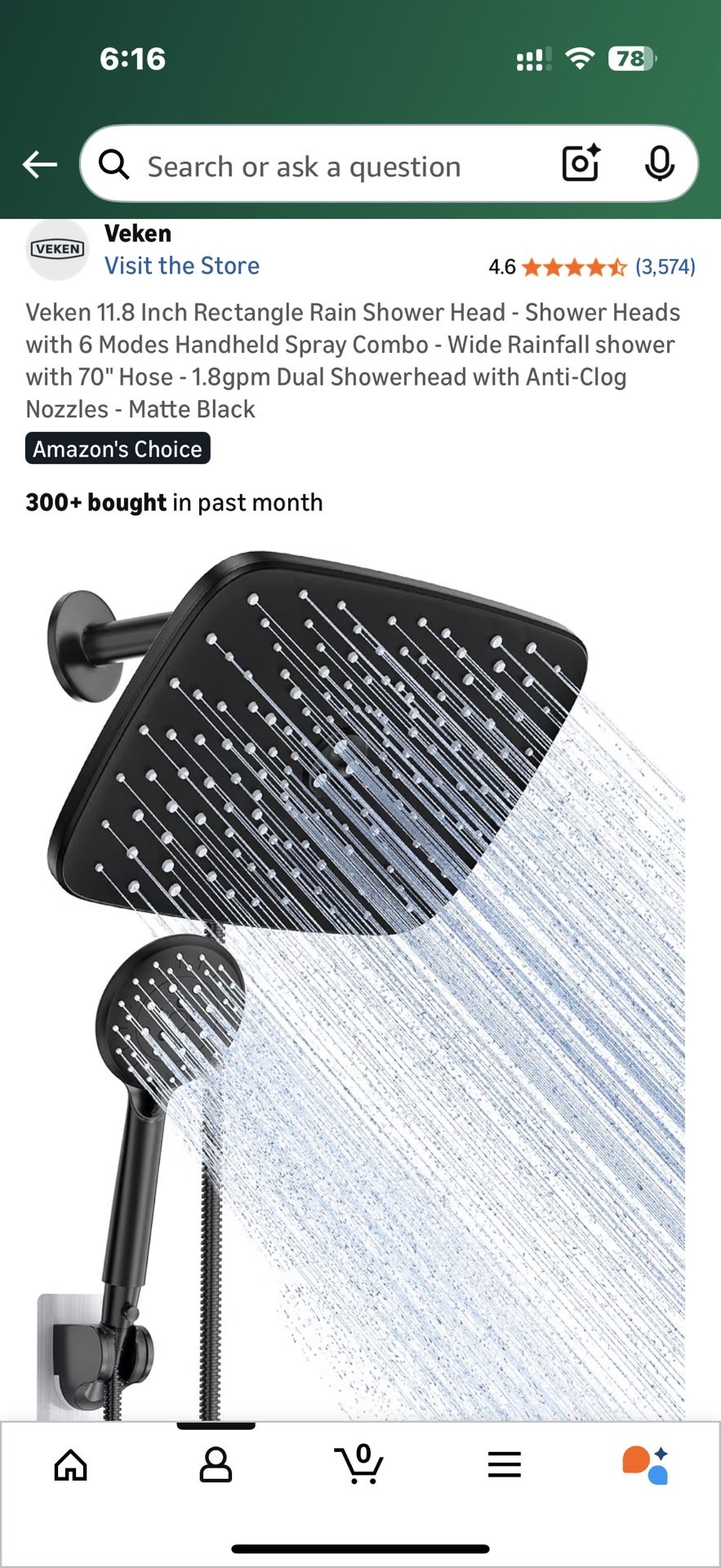 Rain Shower Head With Handheld Head New In Box