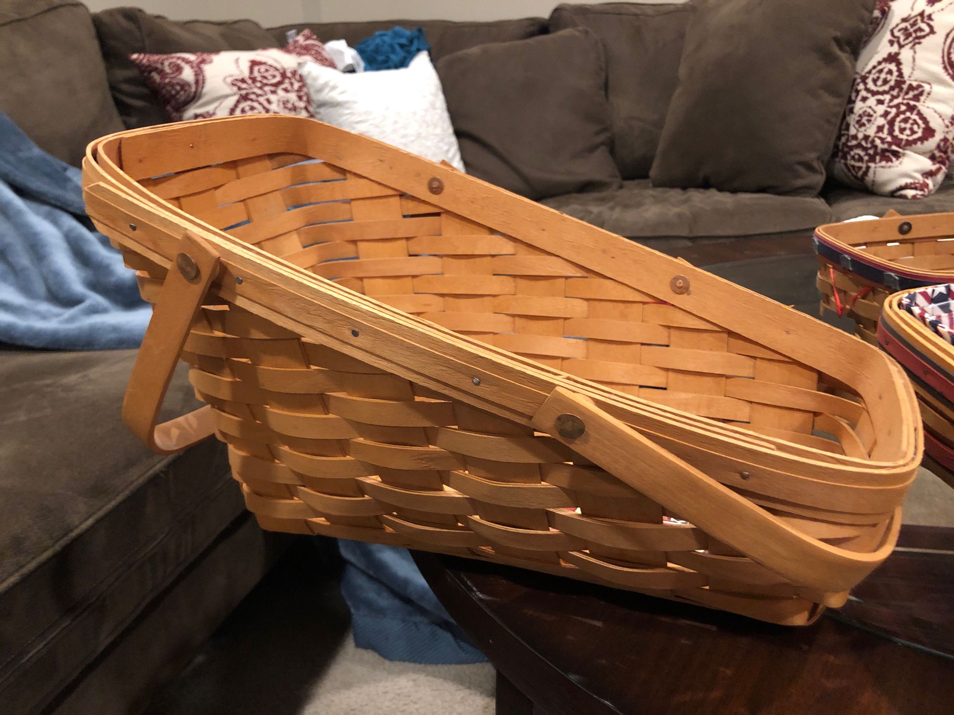 Large sleigh longaberger basket